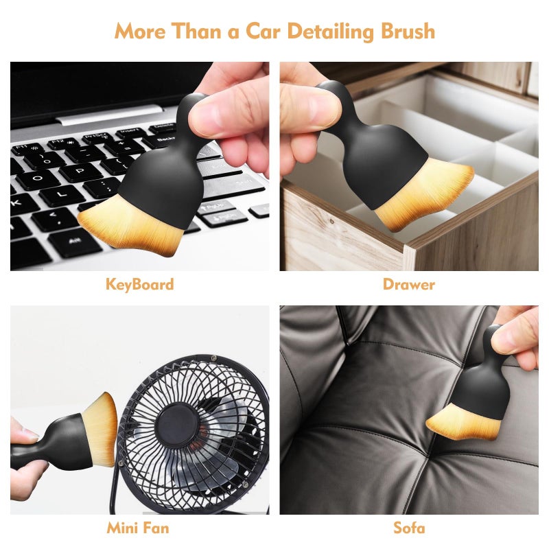 Eiruseed Car Interior Cleaning Brush Car Duster Interior with Ultra Soft Bristles Auto Detailing Brushes Dusting Car Accessories for Dashboard  AC Vents  Leather  Scratch-Free (1Pack) - Image 5